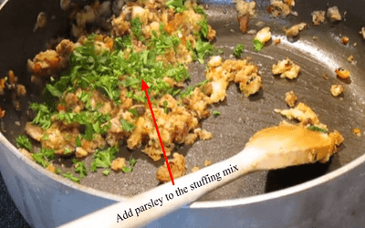 Add parsley to the stuffing mix