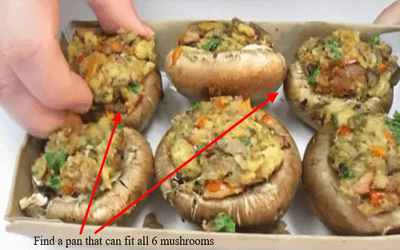 Find a pan that can fit all 6 mushrooms
