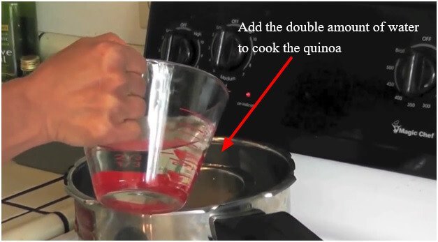 Add the double amount of water to cook the quinoa