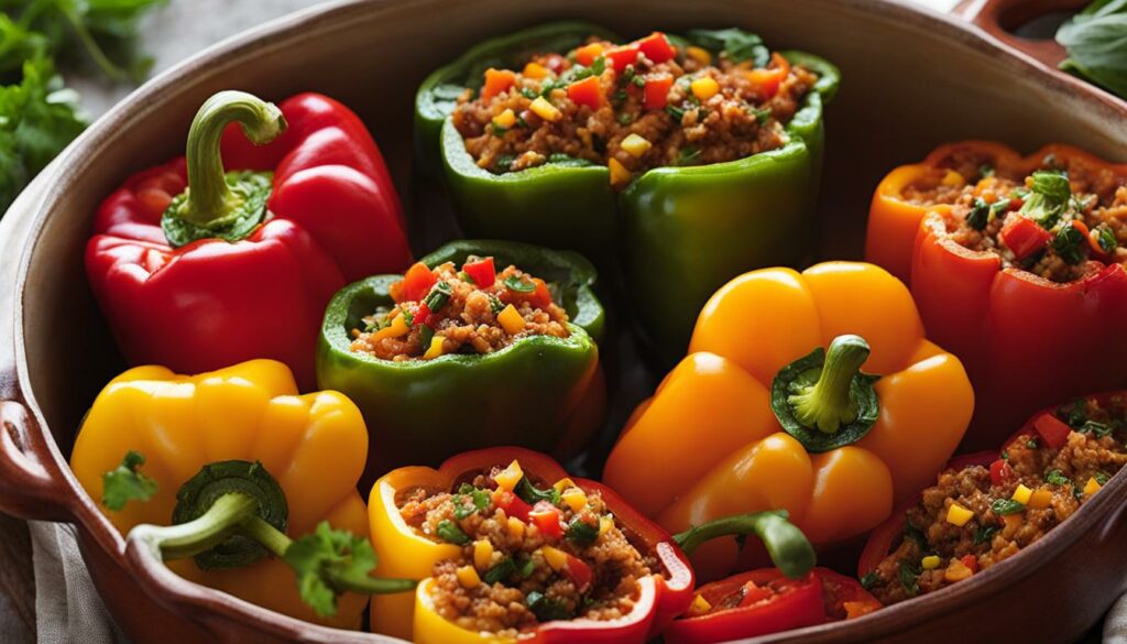 "Stuffed Peppers Without Tomato Sauce