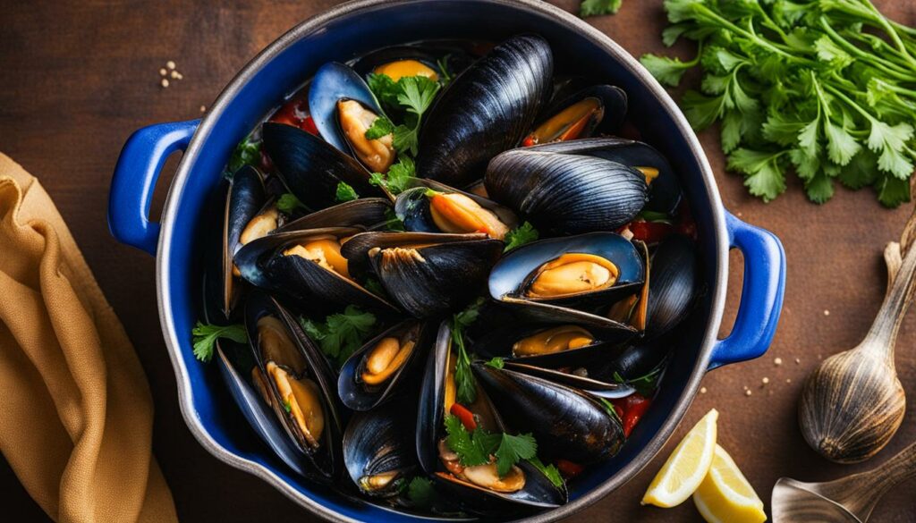 boiling mussels