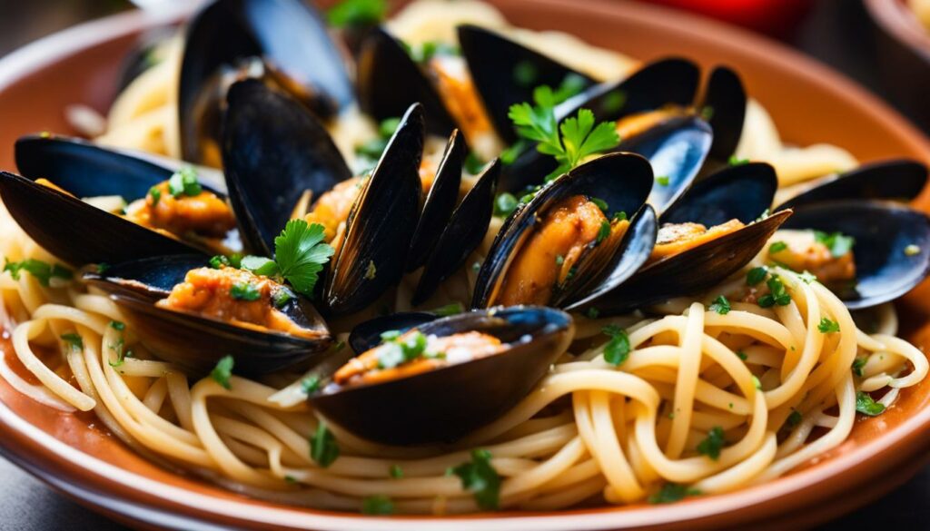 how to eat mussels in pasta