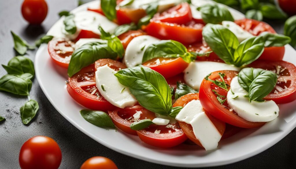 tomatoes in caprese salad